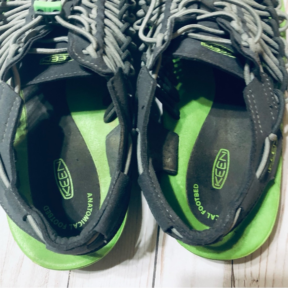 Keen Uneek Grey and Green Paracord Sport Sandals Water Shoes sz 11.5 US 45 EU - Picture 4 of 10